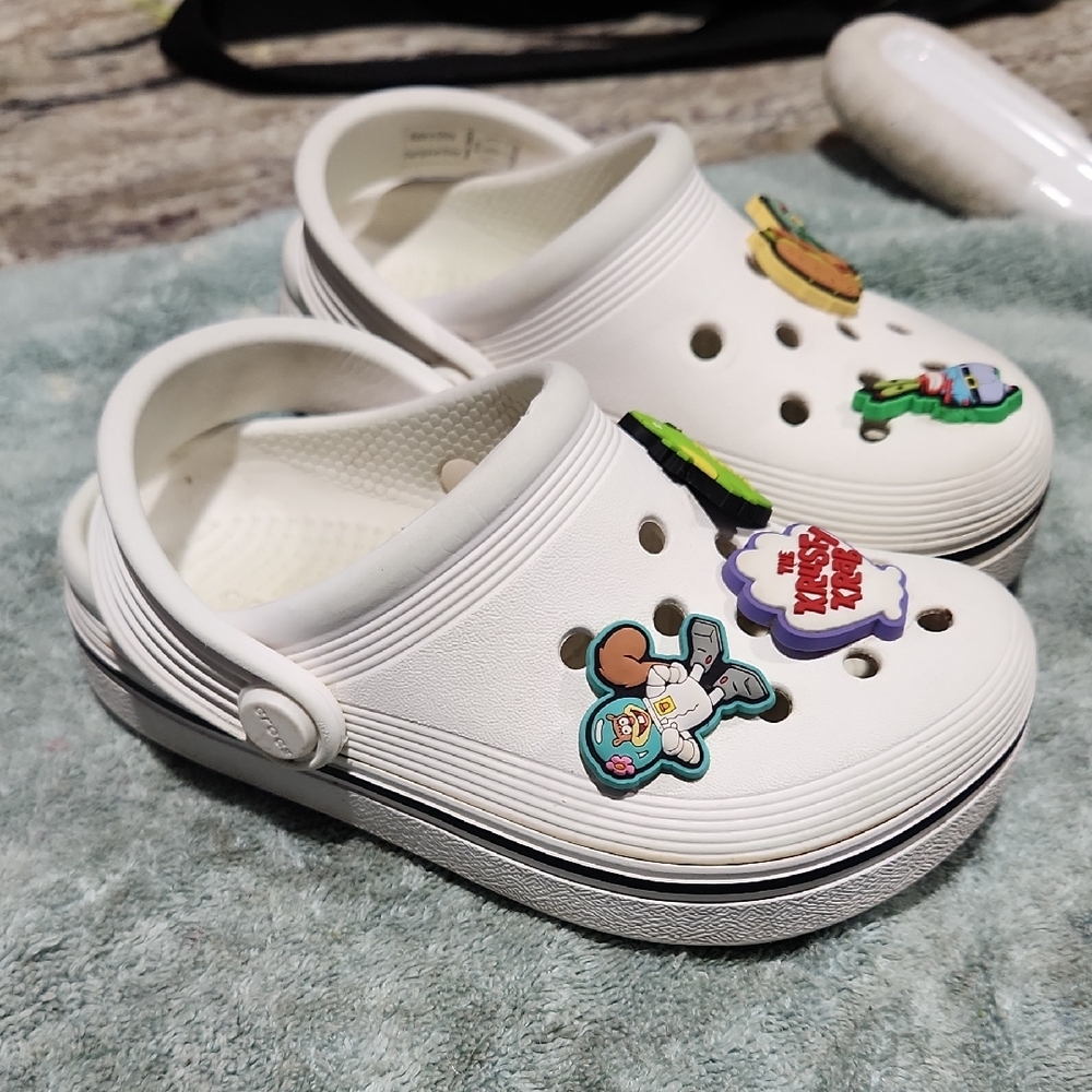 White Kids Clogs with Fun Charms